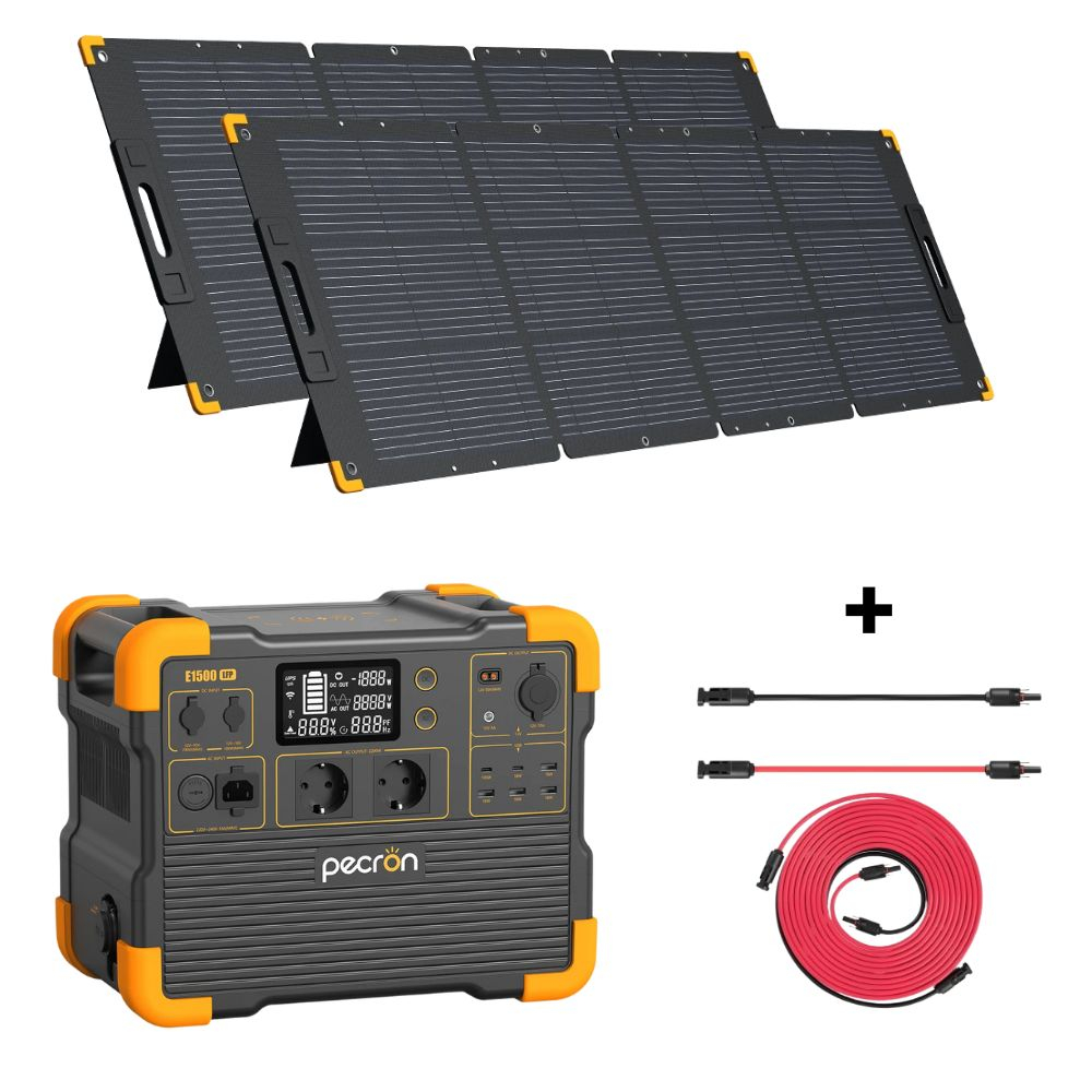 Kit generator solar portabil PECRON E1500LFP, 1536Wh, 2200W, 230V, Baterie LiFePO4 + 2 panouri 200W [1]