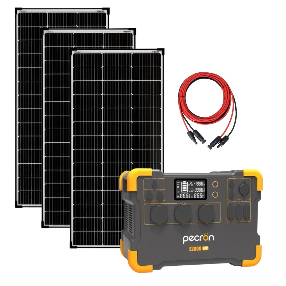 Kit generator solar portabil PECRON E2000LFP, 1920Wh, 2000W, 230V, Baterie LiFePO4 cu panou 3 x 150W [1]