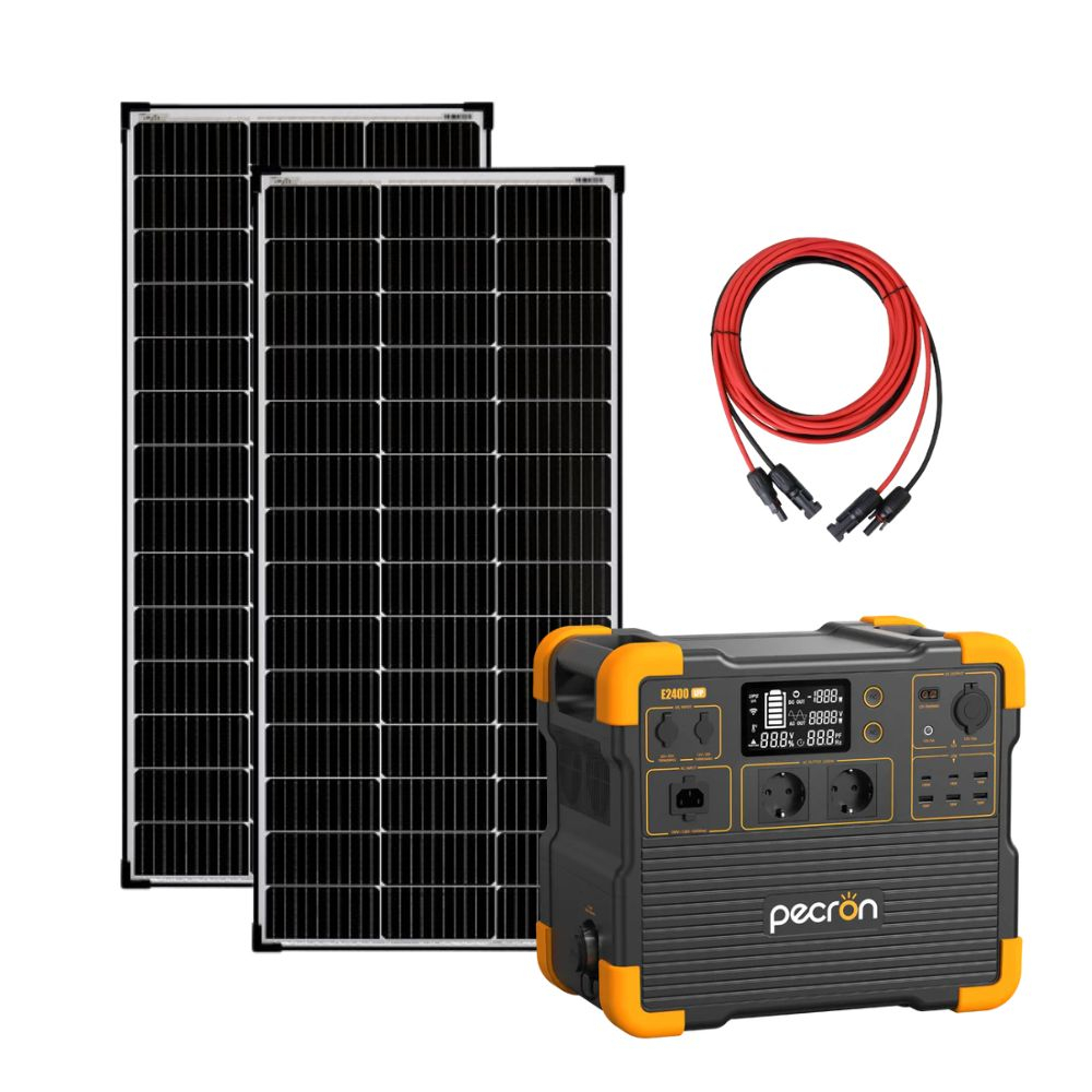 Kit generator solar portabil PECRON E2400LFP, 2048Wh, 2400W, 230V, Incarcare super rapida, LiFePO4, Controler MPPT dublu + Panou solar rigid 2 x 150W [1]