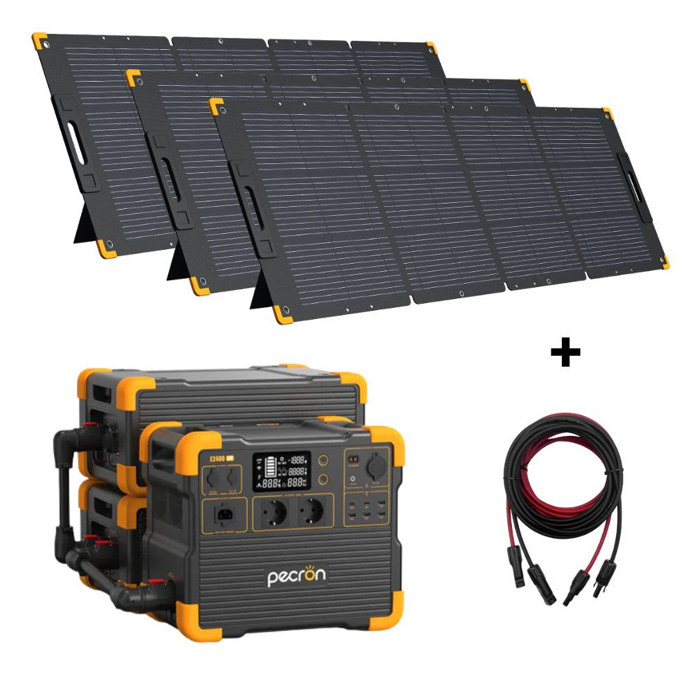 Kit generator solar portabil PECRON E2400LFP, 8192Wh, 2400W + 3 Panouri solare 200W [1]