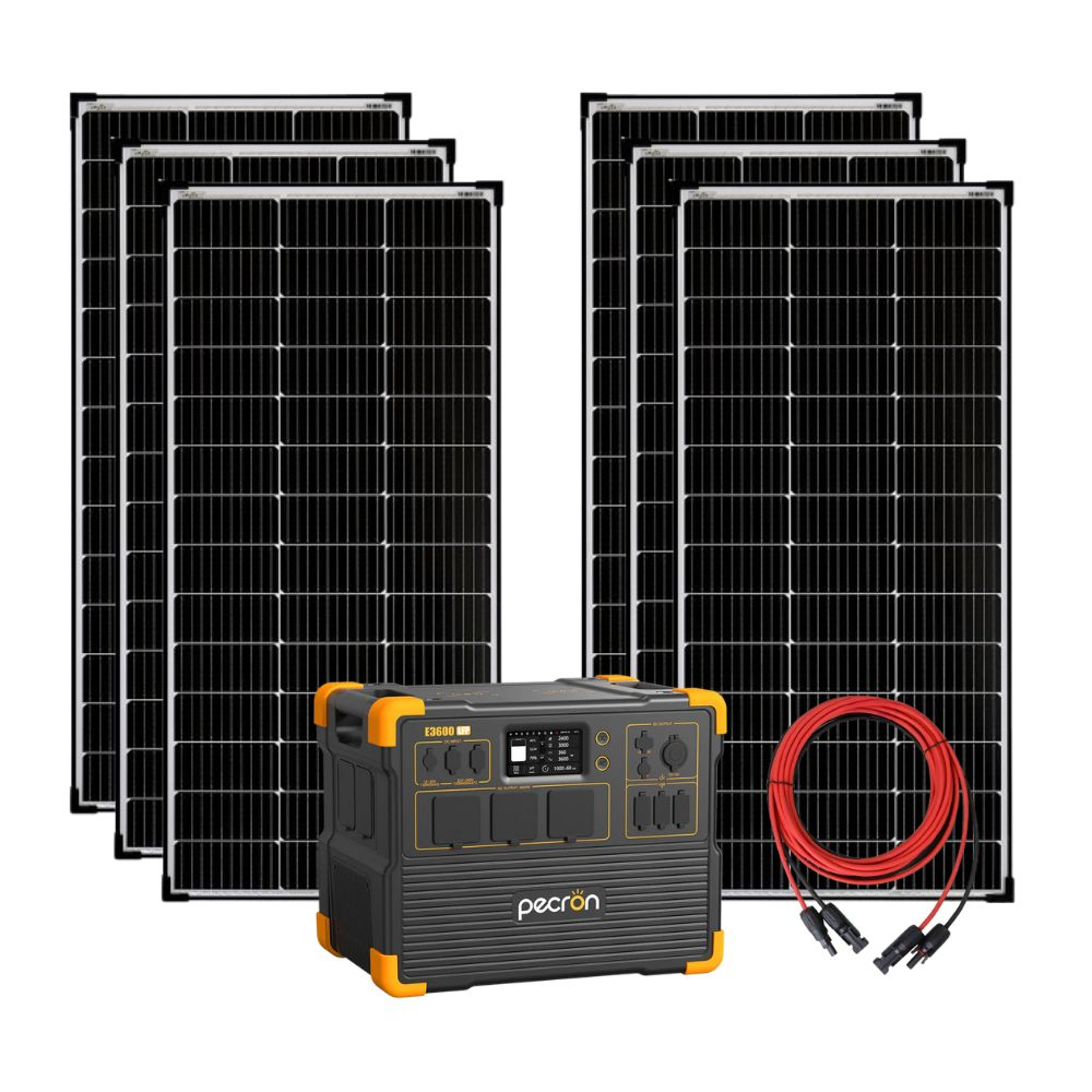 Kit generator solar portabil PECRON E3600LFP, 3072Wh 3600W, 230V, afisaj digital, incarcare super rapida 1.5h, baterie LiFePO4, MPPT dual + 6 panouri rigide 150W [1]