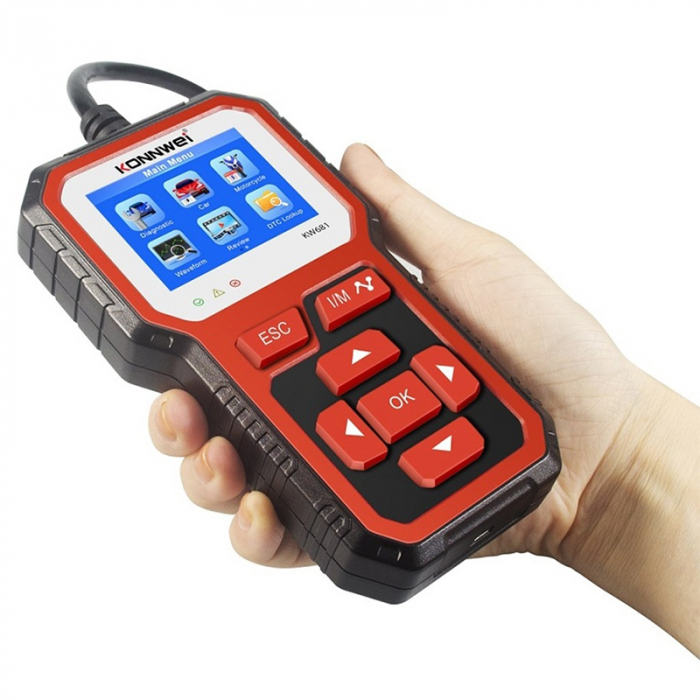 Diagnoza si Tester Baterie Auto 2in1 Konnwei KW681, 6V si 12V, Testare Tensiune, Pornire la Rece, Rezistenta, Stadiu Incarcare, ACID/AGM/EGL/EFB, Compatibil Android si iOS [3]