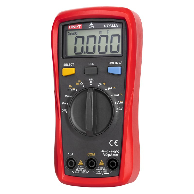 Multimetru Digital Uni-T UT133A, Temperatura 1000°C, Frecventa, Capacitate 100µF, Tensiune DC/AC, Curent, Compact [5]