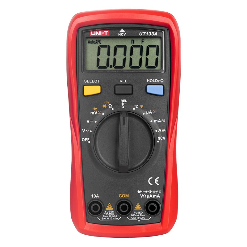 Multimetru Digital Uni-T UT133A, Temperatura 1000°C, Frecventa, Capacitate 100µF, Tensiune DC/AC, Curent, Compact [2]
