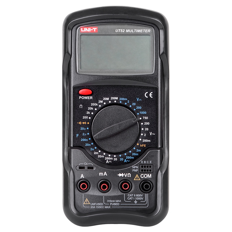Multimetru Digital Uni-T UT52, Capacitate 20µF, Tensiune, Curent, Rezistenta, hFE Tranzistori, Testare Diode [2]
