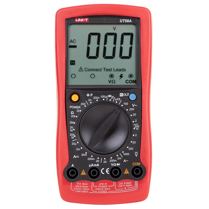 Multimetru Digital Uni-T UT58A, Capacitate 100µF, Tensiune DC/AC, Curent, Rezistenta, Oprire Automata, Continuitate [2]