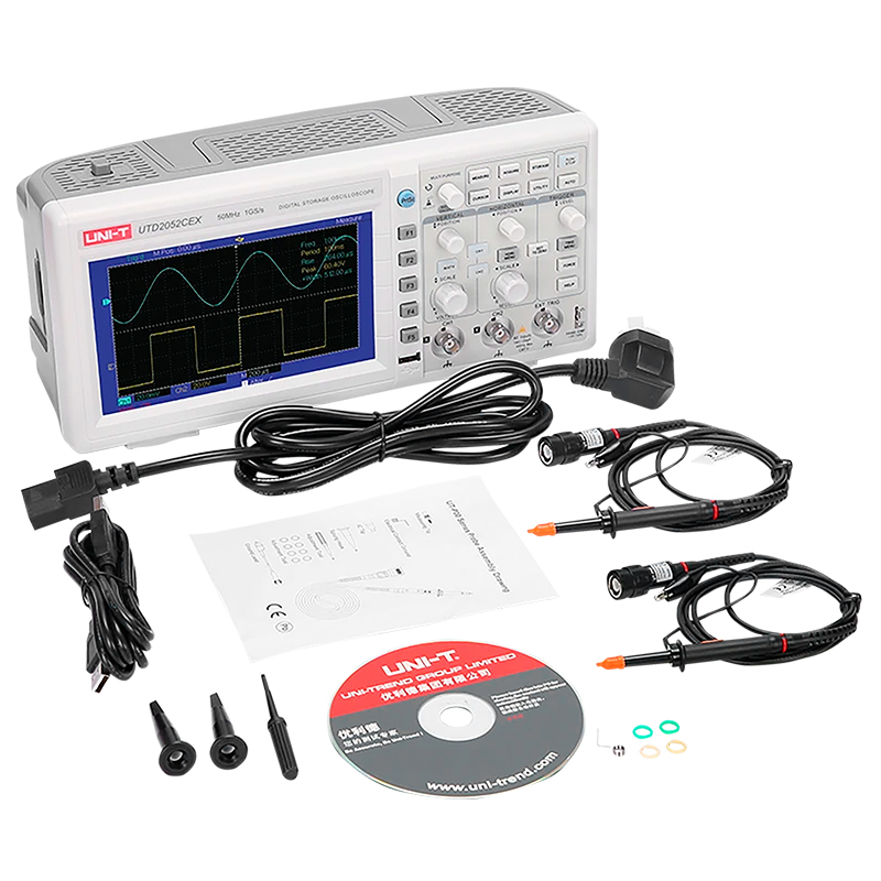 Osciloscop Digital Uni-T UTD2052CEX+, 2 Canale, 50MHz, 1GSa/s, USB, Afisaj 7 inch [6]