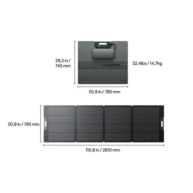 Panou Fotovoltaic Portabil 350W Bluetti PV350 V2, Monocristalin, MC4, ETFE, Eficienta 23.4%, Pliabil [7]