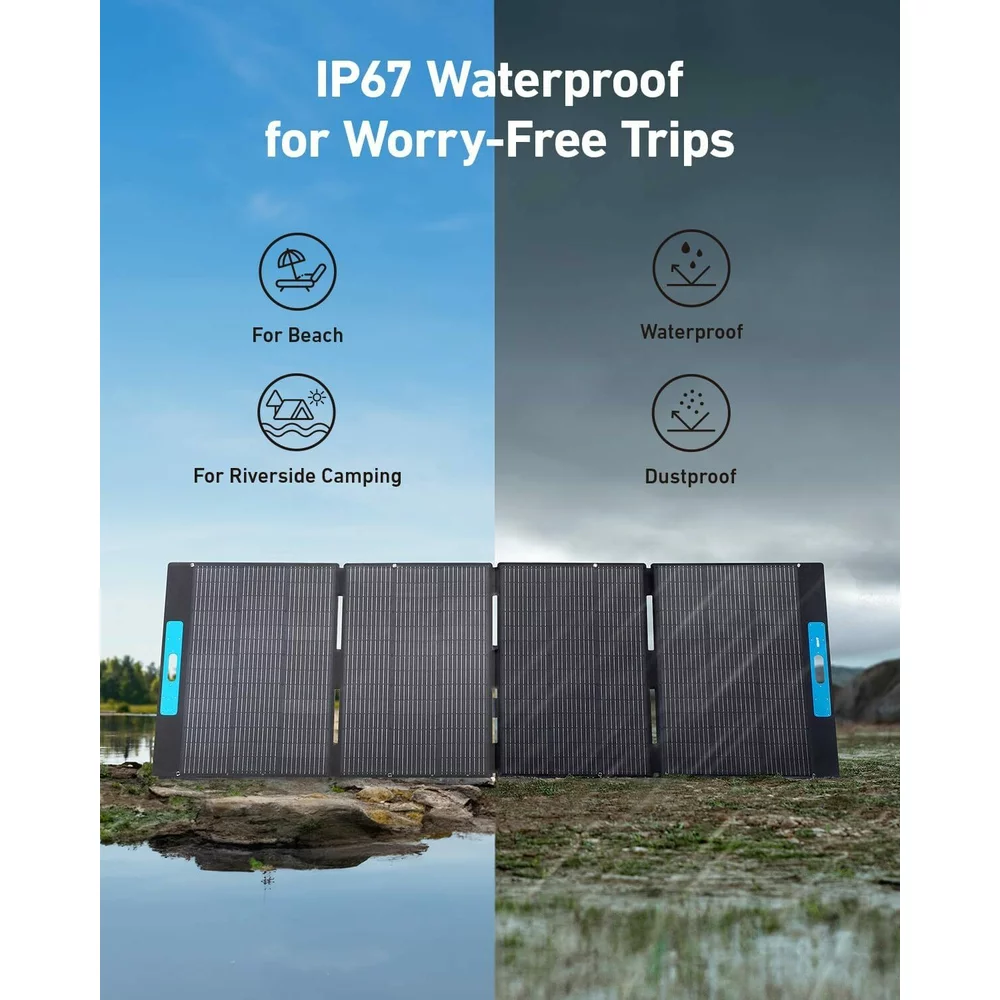 Panou solar Anker Solix PS400, incarcator solar pliabil 400W, IP67, compatibil cu Anker 767 Powerhouse [7]