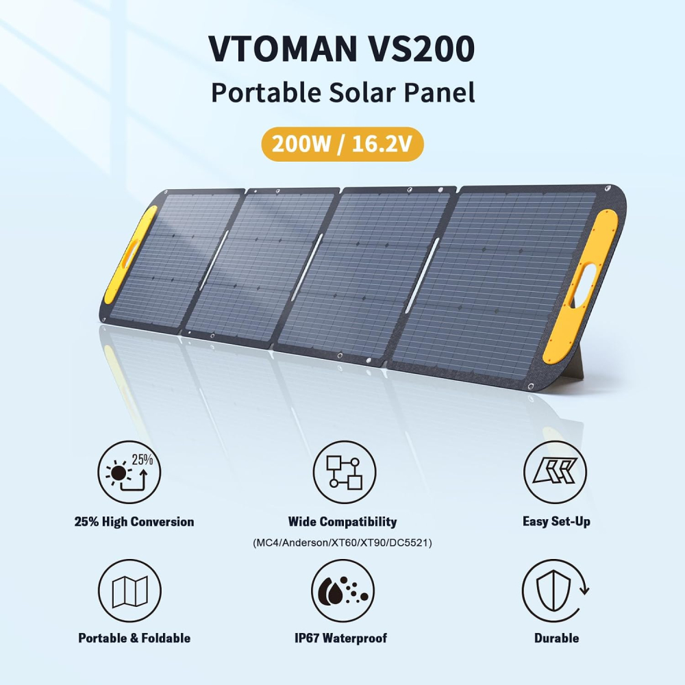 Panou solar portabil VTOMAN VS200 de 200 W [10]