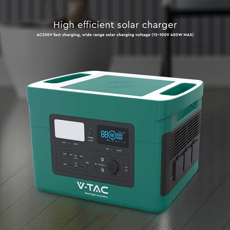 Kit Generator Solar Portabil V-TAC VT-1001N 1000W 1024Wh cu panou 120W [9]