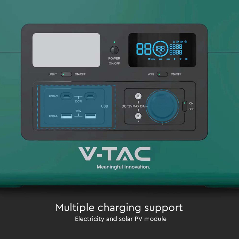 Kit Generator Solar Portabil V-TAC VT-1001N 1000W 1024Wh cu panou 120W [10]