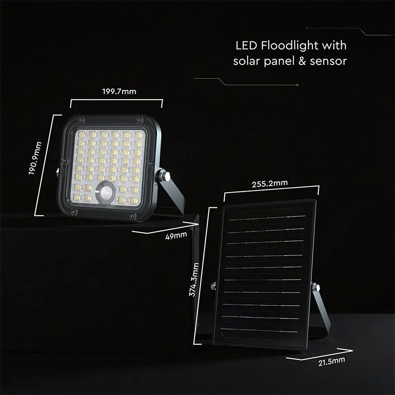 Proiector LED solar 30W exterior 4800lm 3 in 1 IP65 cu lumina rece si neutra [2]