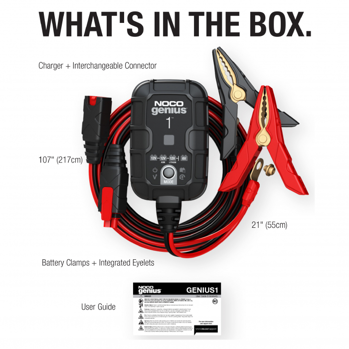 Redresor Noco Genius 1 auto moto 6V / 12V 1A pentru acumulatori maxim 30A Plumb-Acid AGM GEL VRLA Li-Ion [4]