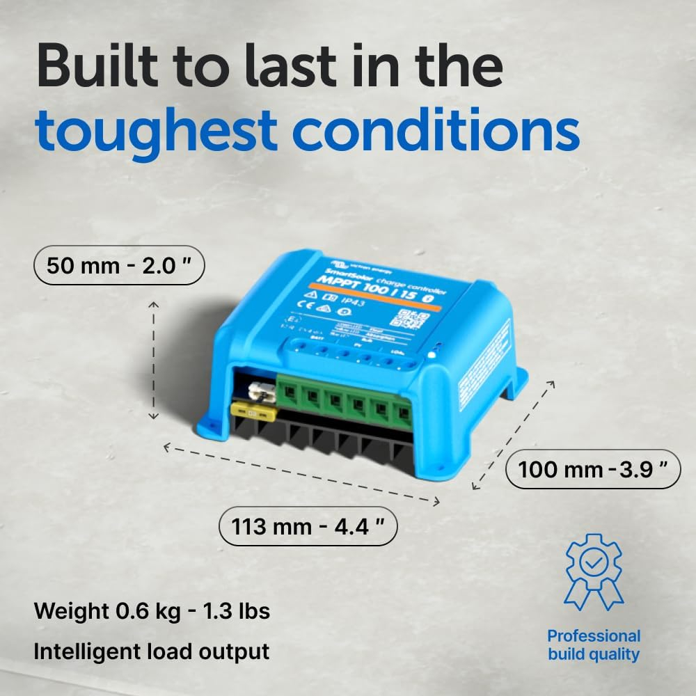 Regulator incarcare solara MPPT 100/15 Victron Energy SmartSolar cu Bluetooth, 12V/24V, 15A, eficienta maxima pentru panouri pana la 100V [4]