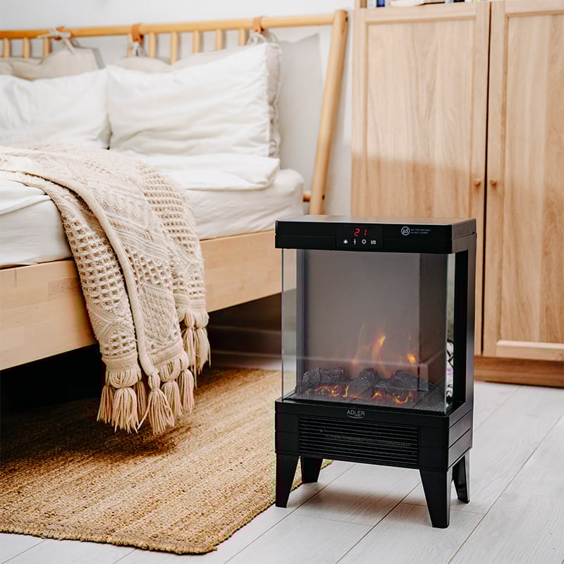 Semineu electric 2000W, sticla securizata, efect flacara 3D, 2 trepte [11]