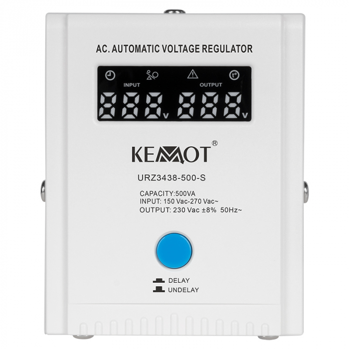 Stabilizator de tensiune automat 1000VA / 700W, 150–270V AC, Monofazat, 2 kg, 90 × 179 × 112 mm – Kemot [3]