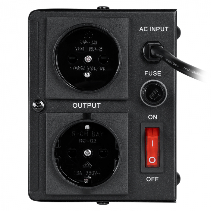 Stabilizator de tensiune automat 1000 VA / 700 W, 2 x Shucko, 150 - 270 V AC, Monofazat, 117 x 197 x 90 mm [3]