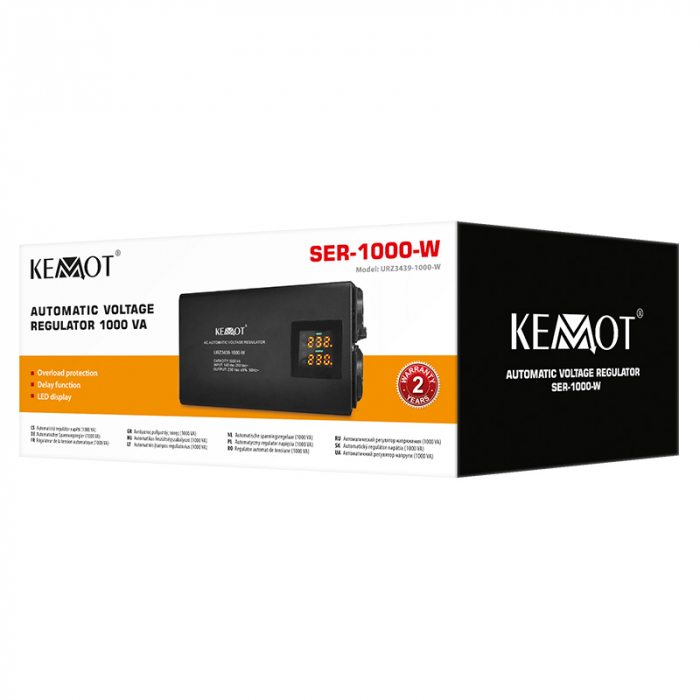 Stabilizator de tensiune automat 1000 VA / 700 W, 2 x Shucko, 150 - 270 V AC, Monofazat, 117 x 197 x 90 mm [4]