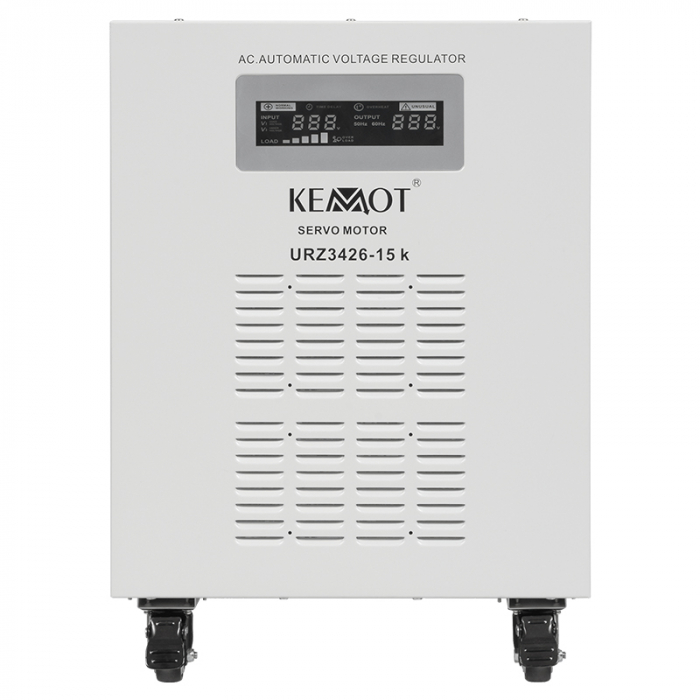 Stabilizator de Tensiune cu Servomotor 15.000VA / 10.500W, Monofazat, 2 Prize Schuko, 140–300V AC, Transformator Toroidal, 370 × 360 × 430 mm [4]