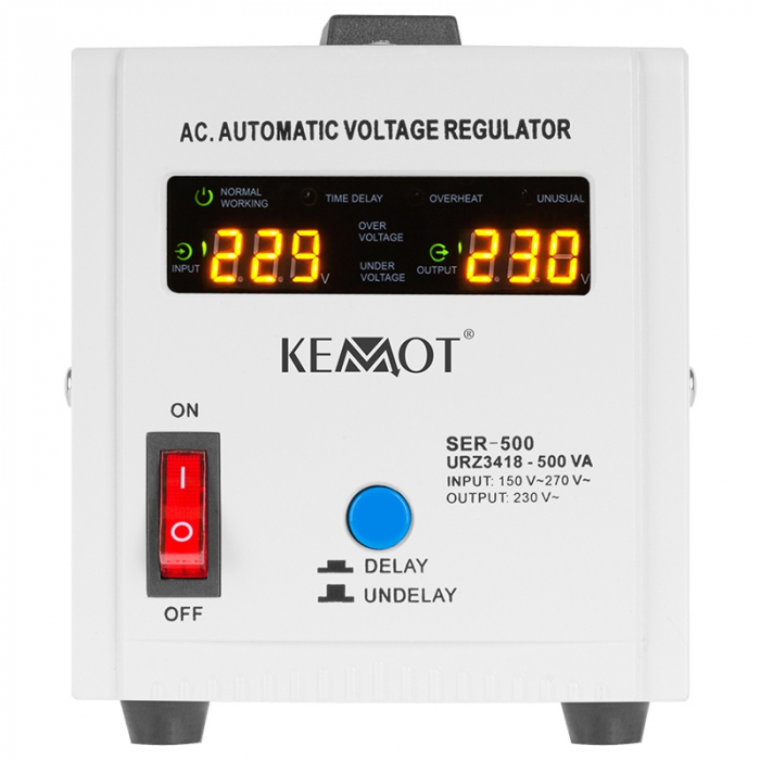 Stabilizator de Tensiune Automat 500VA, 150–270V AC, Monofazat, Kemot [3]