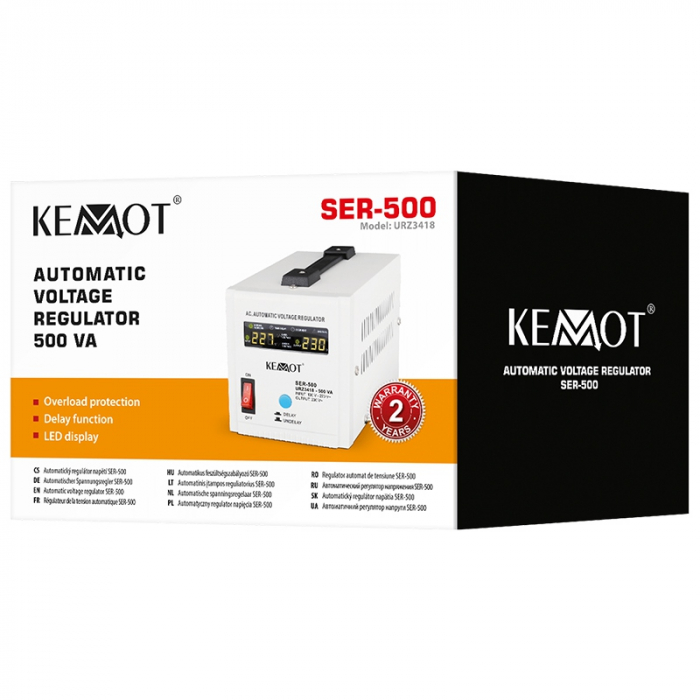 Stabilizator de Tensiune Automat 500VA, 150–270V AC, Monofazat, Kemot [6]