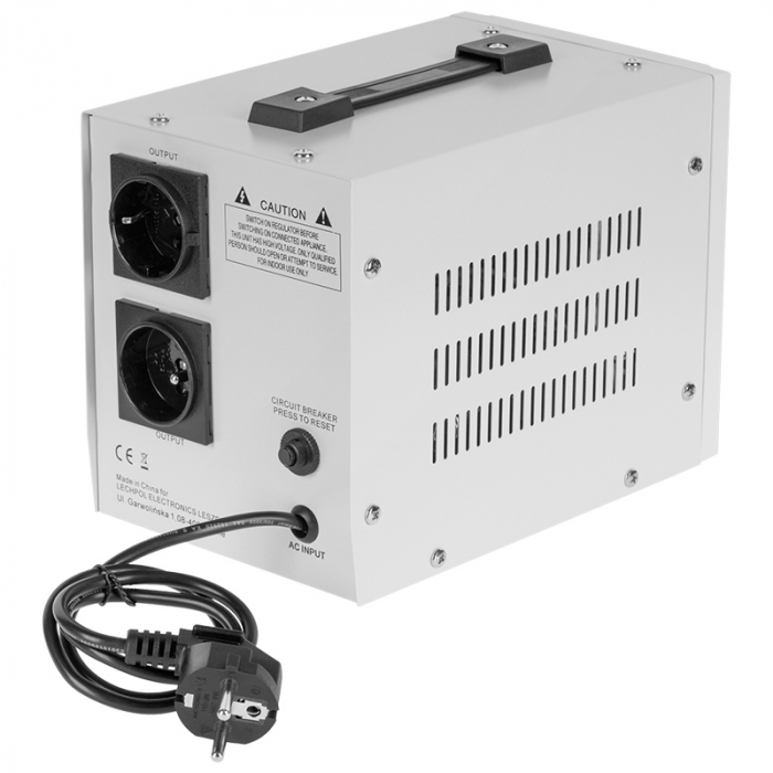 Stabilizator de Tensiune Automat 1000VA, Transformator Toroidal, 145–260V AC, 2 x Schuko, Monofazat, Afisaj LED, Kemot [3]