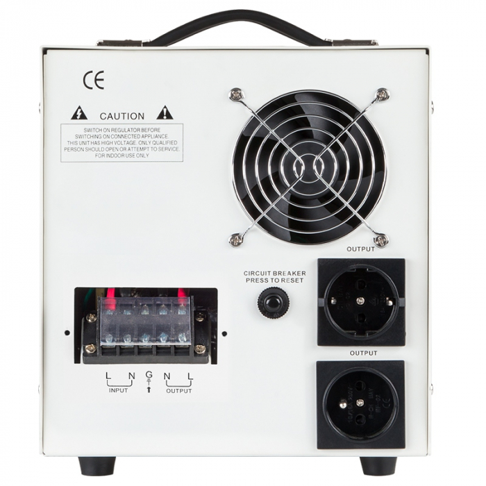 Stabilizator de Tensiune Automat 3000VA, Servomotor, 130–270V AC, Monofazat, Kemot [3]