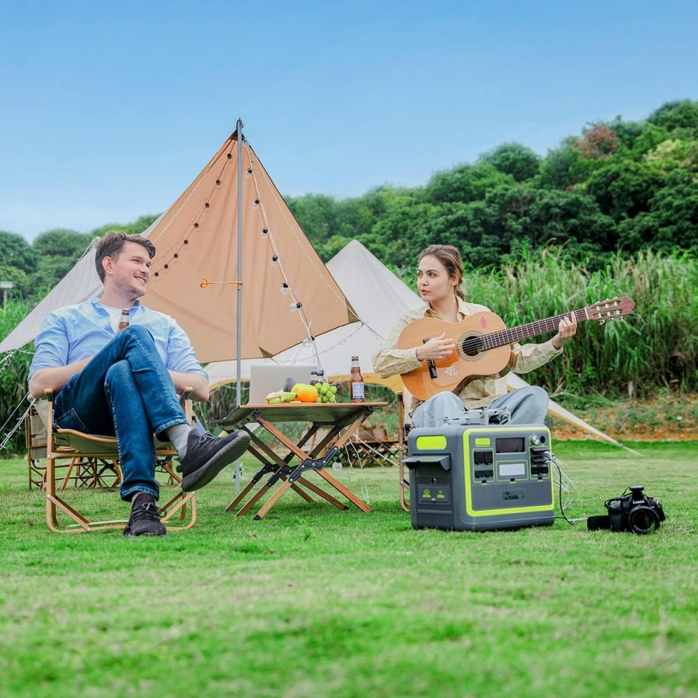 Statie de alimentare portabila Fossibot F2400 Verde, 2400W, 2048Wh, 640000mAh, Ecran LCD, Protectie BMS, 16 iesiri, Lanterna LED, SOS [18]