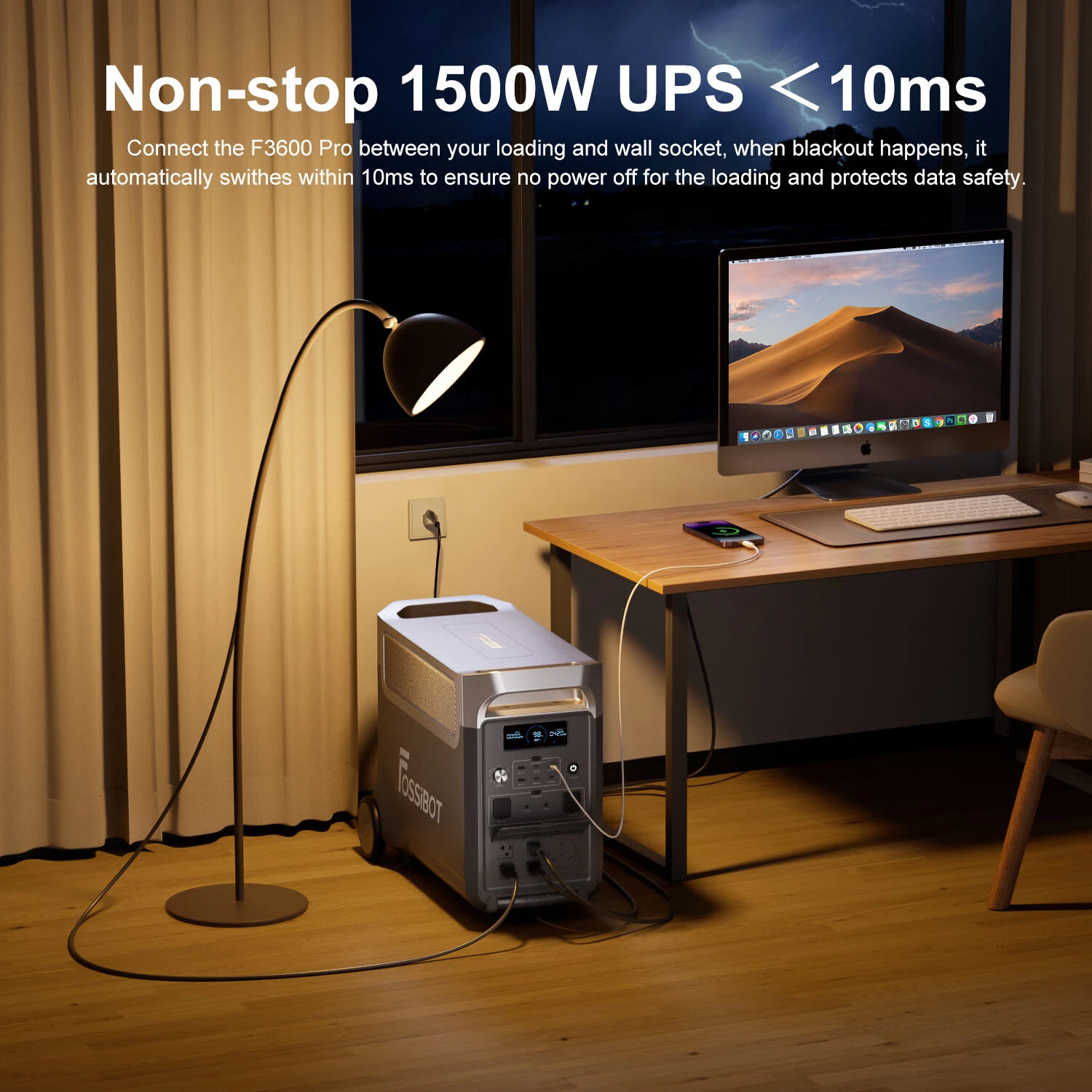 Statie de alimentare portabila Fossibot F3600 Pro Negru, 3300W, 3840Wh, Ecran LCD, Protectie BMS, 13 iesiri, Lanterna LED detasabila, SOS [15]