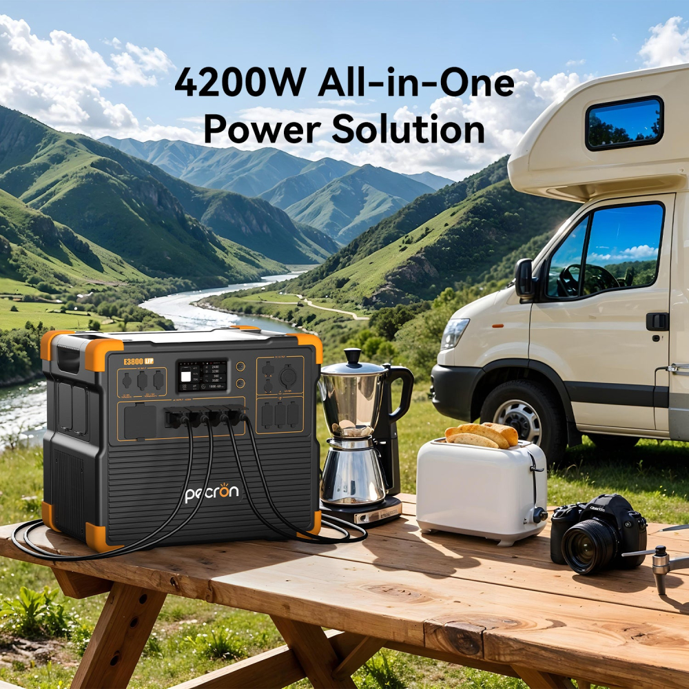Statie de alimentare portabila Pecron E3800LFP 3840Wh 4200W + Carucior CADOU [5]