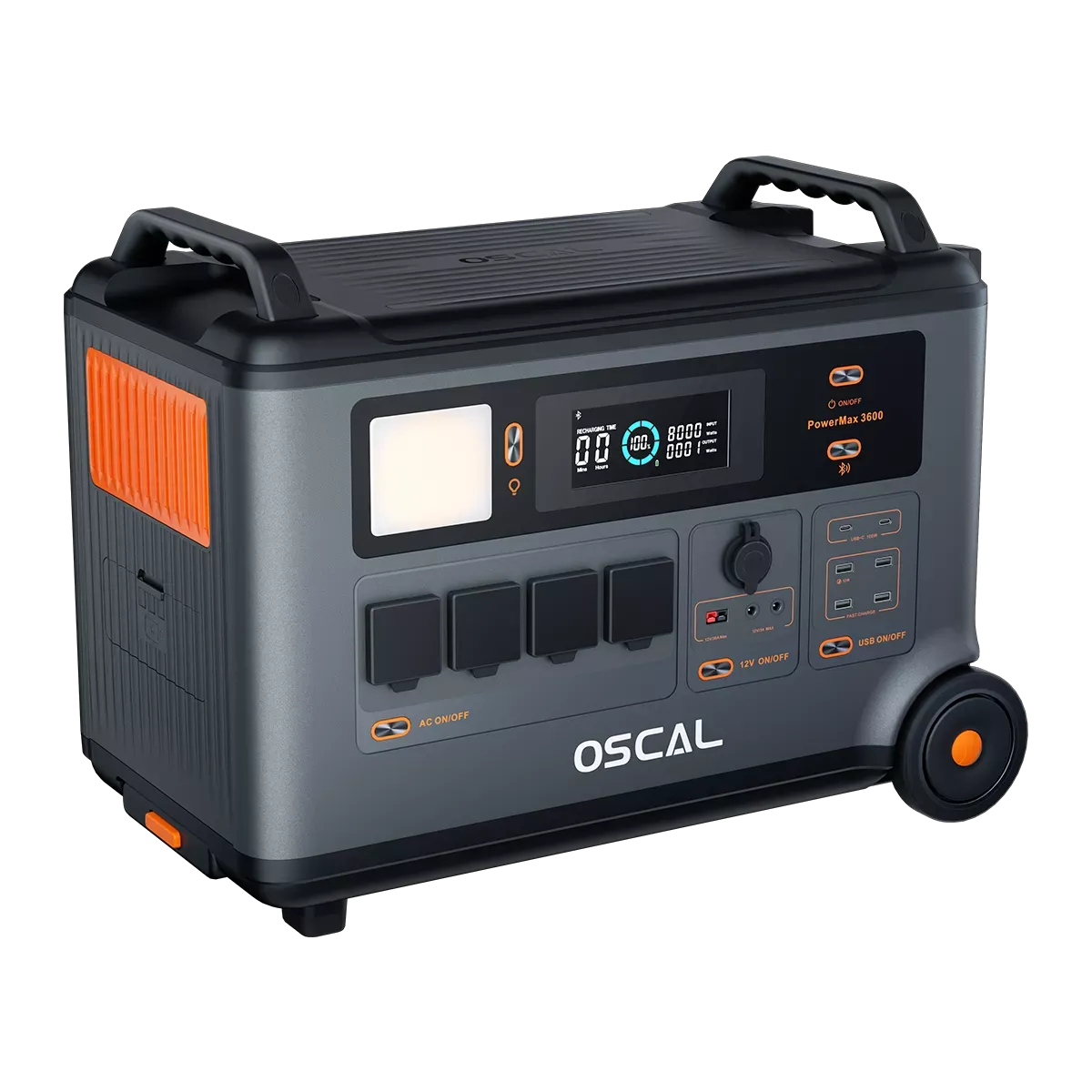 Statie de incarcare electrica portabila Rugged Blackview Oscal PowerMax 3600, Control prin aplicatie (WiFi+ Bluetooth), Capacitate 3.6 - 57.6 kWh (pana la15 baterii modulare), Lanterna, LCD, 44.4kg [4]