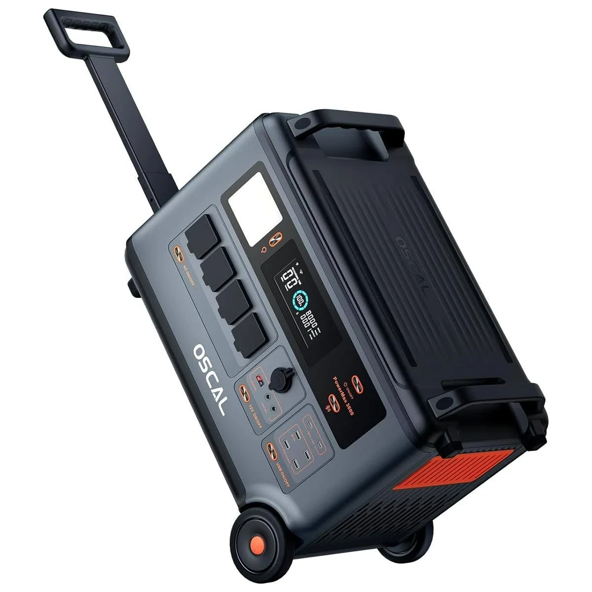 Statie de incarcare electrica portabila Rugged Blackview Oscal PowerMax 3600, Control prin aplicatie (WiFi+ Bluetooth), Capacitate 3.6 - 57.6 kWh (pana la15 baterii modulare), Lanterna, LCD, 44.4kg [3]