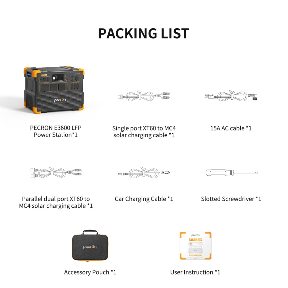 Kit generator solar portabil PECRON E3600LFP+EP3000, 9216Wh 3600W + 3 panouri 200W [16]