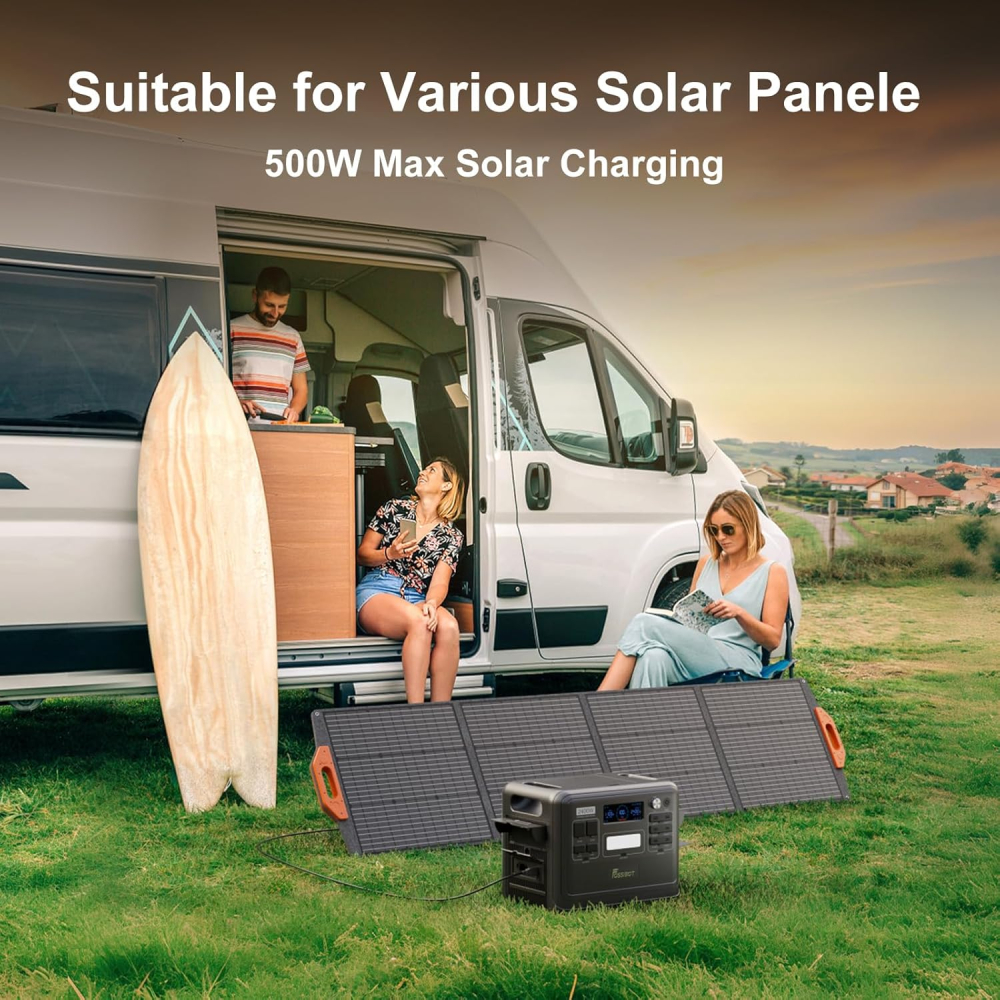 Statie de incarcare portabila Fossibot F2400 Negru, 2400W, 2048Wh, 640000mAh, Ecran LCD, Protectie BMS, 16 iesiri, Lanterna LED, SOS [19]