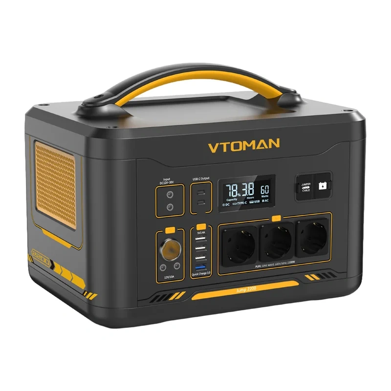 Kit generator solar portabil VTOMAN Jump 2200, 2200W 1548Wh cu panou solar 200W [4]