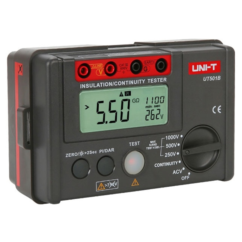 Tester Rezistenta Izolatie Uni-T UT501B, 250V-1000V Test, Izolatie 1000GOhm, Index Polarizare, Autoscalare, Iluminare [4]