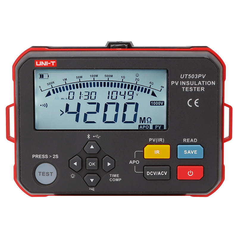 Tester Rezistenta Izolatie Uni-T UT503PV, USB, 250V-1000V, Izolatie Panouri Fotovoltaice PV, Memorie, Autoscalare [2]