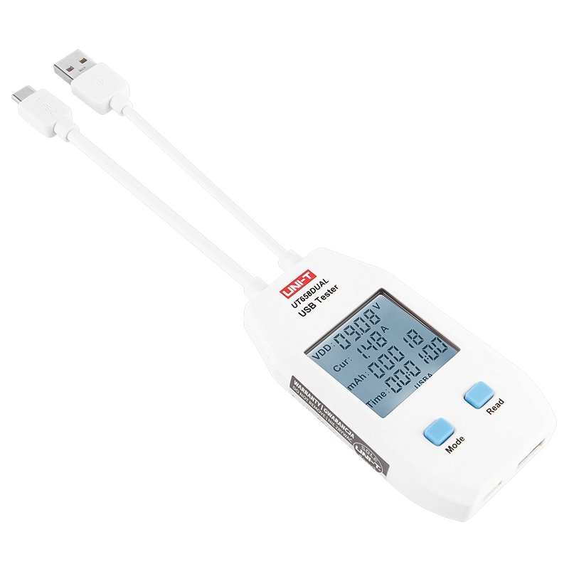 Tester USB Dual Uni-T UT658DUAL, Tensiune 3-9V, Curent 3A, Capacitate, Doua Porturi USB [3]