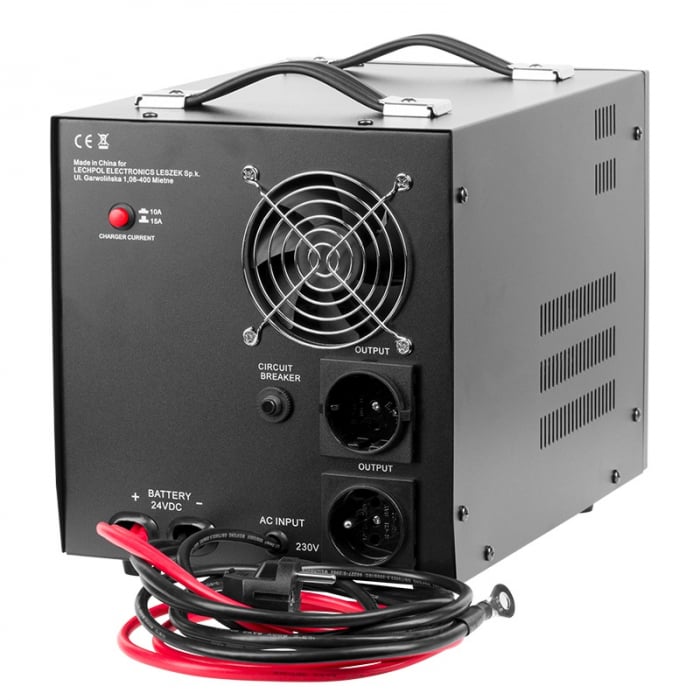 UPS pentru centrala termica cu unda sinusoidala pura, display LED 2600VA 1800W, incarcare 10A/15A, utilizeaza 1 acumulator 24V (neinclus), Kemot URZ3428B [2]