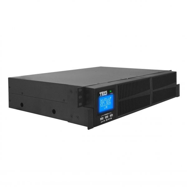 UPS Rackabil 2U 1000VA 900W Monofazat, Online cu Dubla Conversie si Management, Include 2 Acumulatori 12V/9Ah, TED Electric [2]