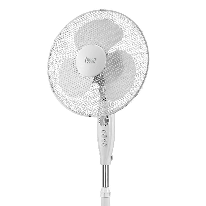Ventilator cu picior, Teesa 3 viteze, Alb, 45 W, Miscare de oscilatie, Inaltime reglabila 125 cm, Diametru 43cm [2]