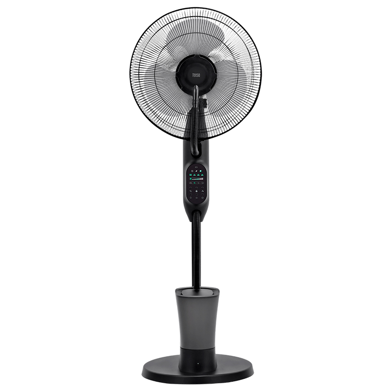 Ventilator cu picior si pulverizare apa, 3 viteze, ceata, 75W, negru, Teesa [3]