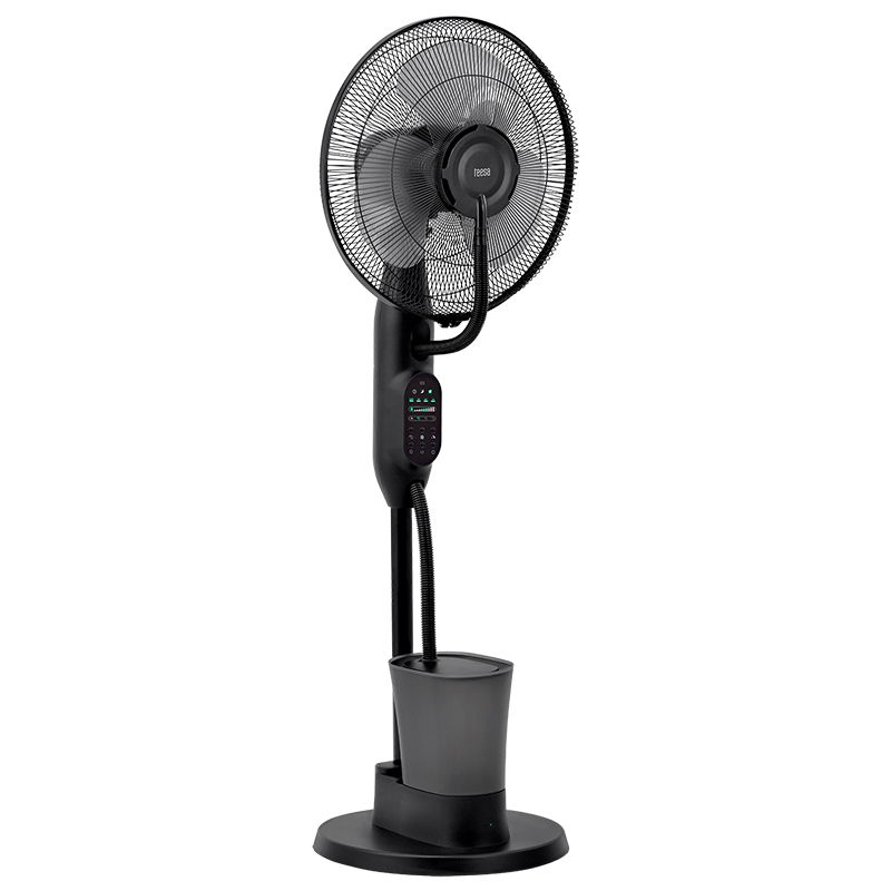 Ventilator cu picior si pulverizare apa, 3 viteze, ceata, 75W, negru, Teesa [2]