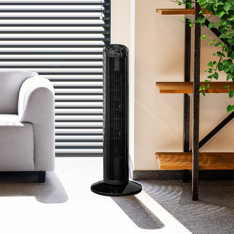 Ventilator turn, 74cm 50 W, Temporizator, Telecomanda, Oscilatie automata, Butoane tactile, Negru [7]