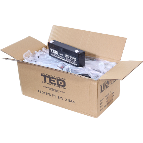 Acumulator 12V Stationar VRLA, Dimensiuni 178 x 34 x 60 mm, Baterie 12V 2.5Ah F1, TED Electric TED003096 [3]