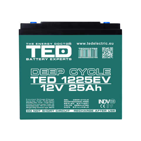 Acumulator 12V Vehicule Electrice, Dimensiuni 181 x 76 x 167 mm, Baterie 12V 25Ah M5, TED Electric TED003782 [1]