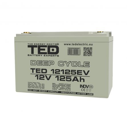 Acumulatori Gel - Acumulator AGM VRLA 12V 125A Deep Cycle Dimensiuni 330 x 171 x 214 mm Pentru Vehicule Electrice M8