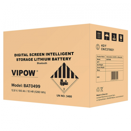 Acumulator lifepo4 vipow 12V 100AH, fara mentenanta, 260x215x170 mm [3]