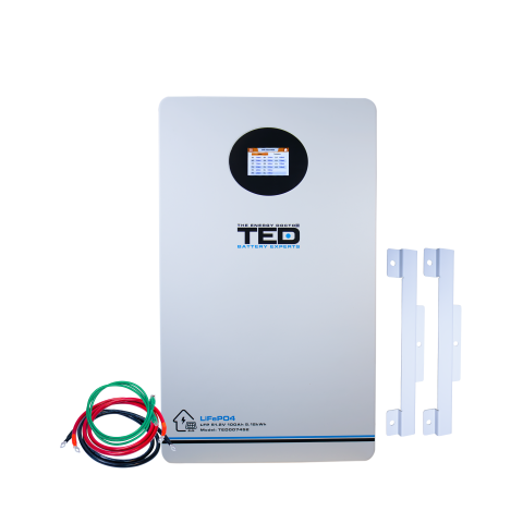 Acumulator LiFePo4 51.2V 100Ah, Putere 5.12kW si Dimensiuni 625 x 420 x 154 mm Montaj Perete, BMS, Wi-Fi, Bluetooth, LCD, M8 [0]